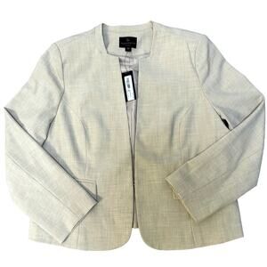 NWT Worthington Women's Plus Twill Khaki Tan Blazer Suit Jacket Size 16 PETITE